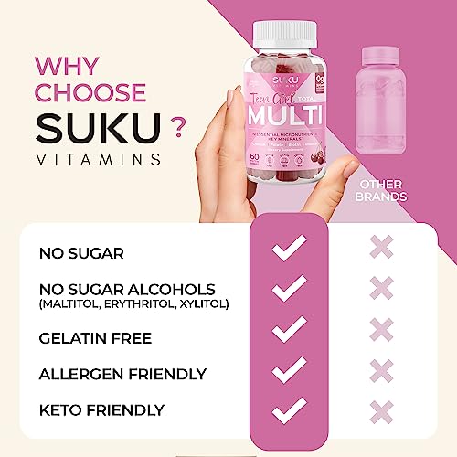 SUKU Vitamins Teen Girl Gummies – Sugar Free Vegetarian Gummy Vitamins Supplement SUKU Vitamins uk supplements