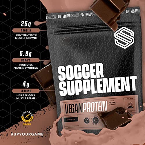 Soccer Supplement Vegan Protein Powder - 25g's of Protein per Serving, Chocolate Flavour SOCCER SUPPLEMENT uk supplements