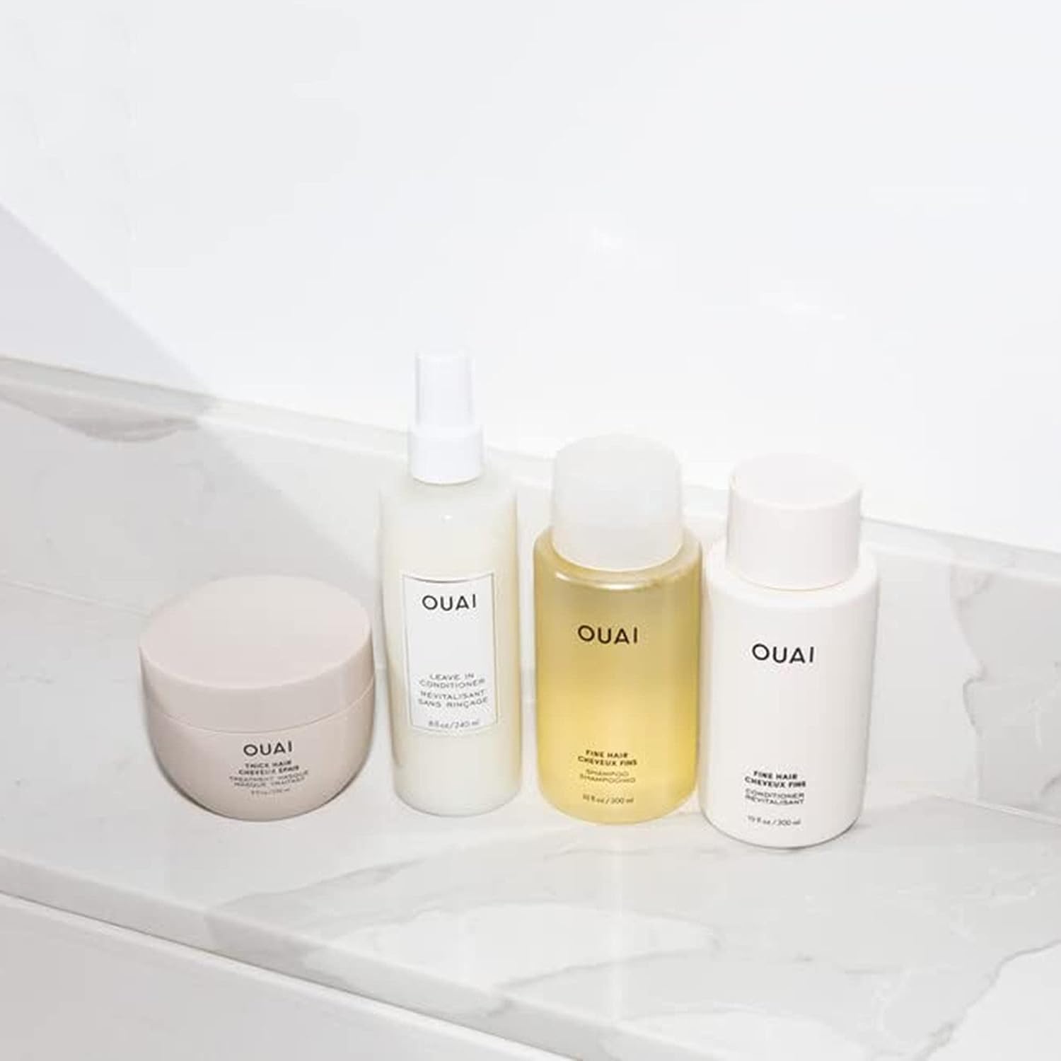 OUAI Fine Shampoo and Conditioner Set - Sulfate Free Shampoo and Conditioner for Women & Men - Made with Keratin, Marshmallow Root, Shea Butter & Avocado Oil - Free of Parabens & Phthalates (10 Fl Oz) OUAI uk supplements