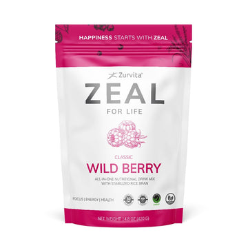 Zurvita - Zeal for Life 30-Day Wellness Bag - Wild Berry (Classic) - Nutritional Supplement for Vitality, Immunity, and Wellness - 420 Grams Zurvita uk supplements