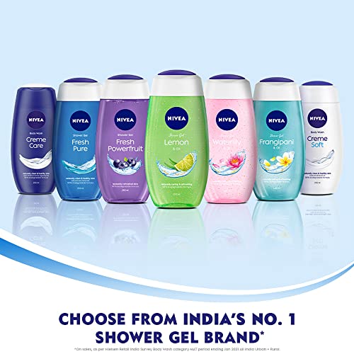 Nivea Bath Shower Water Lily Oil, 250 ML, Moisturizing Skin Cleanser with Oil Pearls and Water Lily Fragrance NIVEA uk supplements