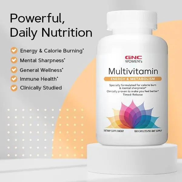 GNC Women’s Energy and Metabolism Multivitamin Caplets, Clinically Proven, Calorie Burn, Focus, 100mg Caffeine, Active Nutrition, Immune, Bone GNC uk supplements