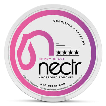 Nectr Energy Nootropic Pouches – Berry Blast Flavored, Caffeine Pouches with Cognizin® Citicoline. Sugar-Free Brain Treats. Smooth, Sustained Focus & Energy Supplement - 1 Puck of 16pcs Nectr uk supplements