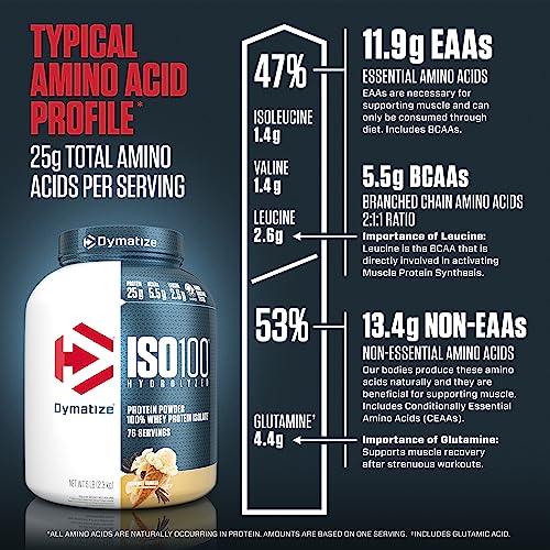 Dymatize ISO 100 Protein Powder with 25g of Hydrolyzed 100% Whey Isolate, Vanilla 5 Dymatize uk supplements