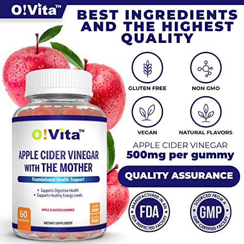O!VITA Apple Cider Vinegar Gummies with The Mother, Gluten Free, Vegan, Made with Pomagranate O!VITA uk supplements