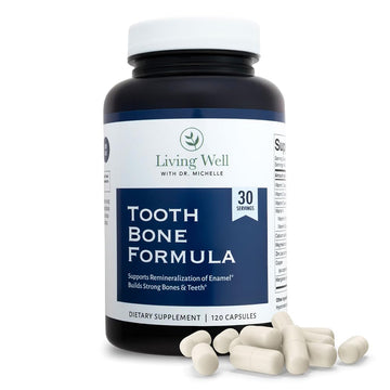 Living Well with Dr. Michelle Tooth & Bone Formula - Supplement with Calcium for Bone Strength & Tooth Enamel Support, D3 + K2, 120 Capsules, Non-GMO, Gluten-Free Living Well with Dr. Michelle uk supplements
