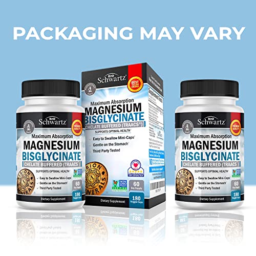 Magnesium Bisglycinate 100% Chelate No-Laxative Effect - Maximum Absorption BioSchwartz uk supplements