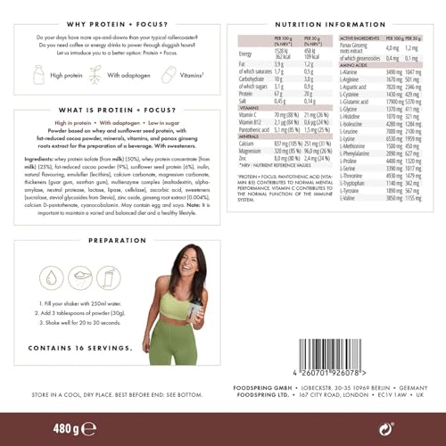 foodspring x Davina McCall – Focus Protein Powder Shake for Your Daily Protein, Vitamin & Mineral Needs foodspring uk supplements