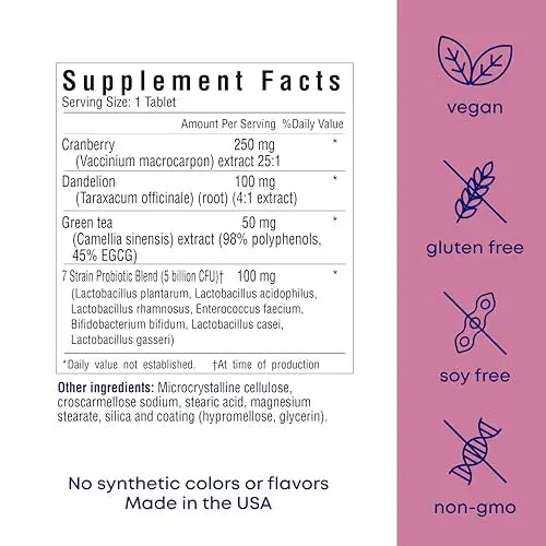 her own UTI, Helps Restore pH Balance, Supports Vaginal Flora and Balance, Promotes Urinary Health, 7 Strain Probiotic Blend, Shelf Stable, Gluten and Soy Free, Vegan, 30 Capsules, 30 Servings her own uk supplements