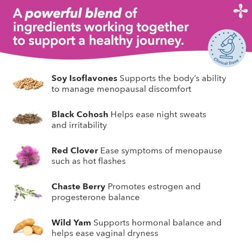 Pausitivi-T - Menopause Support Supplement - Powerful Relief for Hot Flashes, Hormone Imbalance & Night Sweats - Nourishes Tissue - Sage, Chasteberry, Soy Isoflavones & Black Cohosh - 60 Capsules LifeSeasons uk supplements