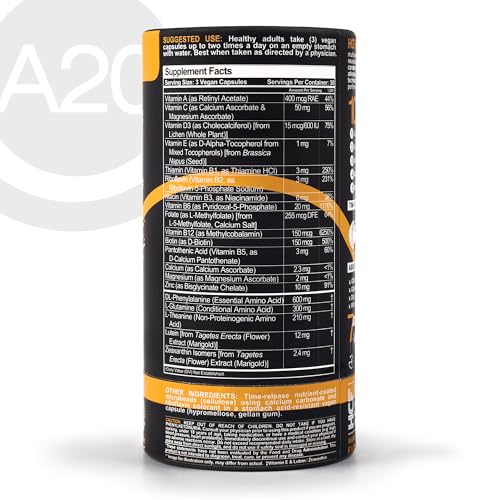 HCF A20 Microbead Brain Health Supplements for Adults for Memory, Focus, Calm, Mood, Alertness, Attention, Vision, Sleep, Immune System, 20 Premium Nootropic Nutrients Multivitamin & 7 Advances® Tech HCF uk supplements