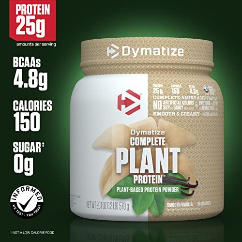 Dymatize Vegan Plant Protein, Smooth Vanilla, 25g Protein, 4.8g BCAAs, Complete Dymatize uk supplements
