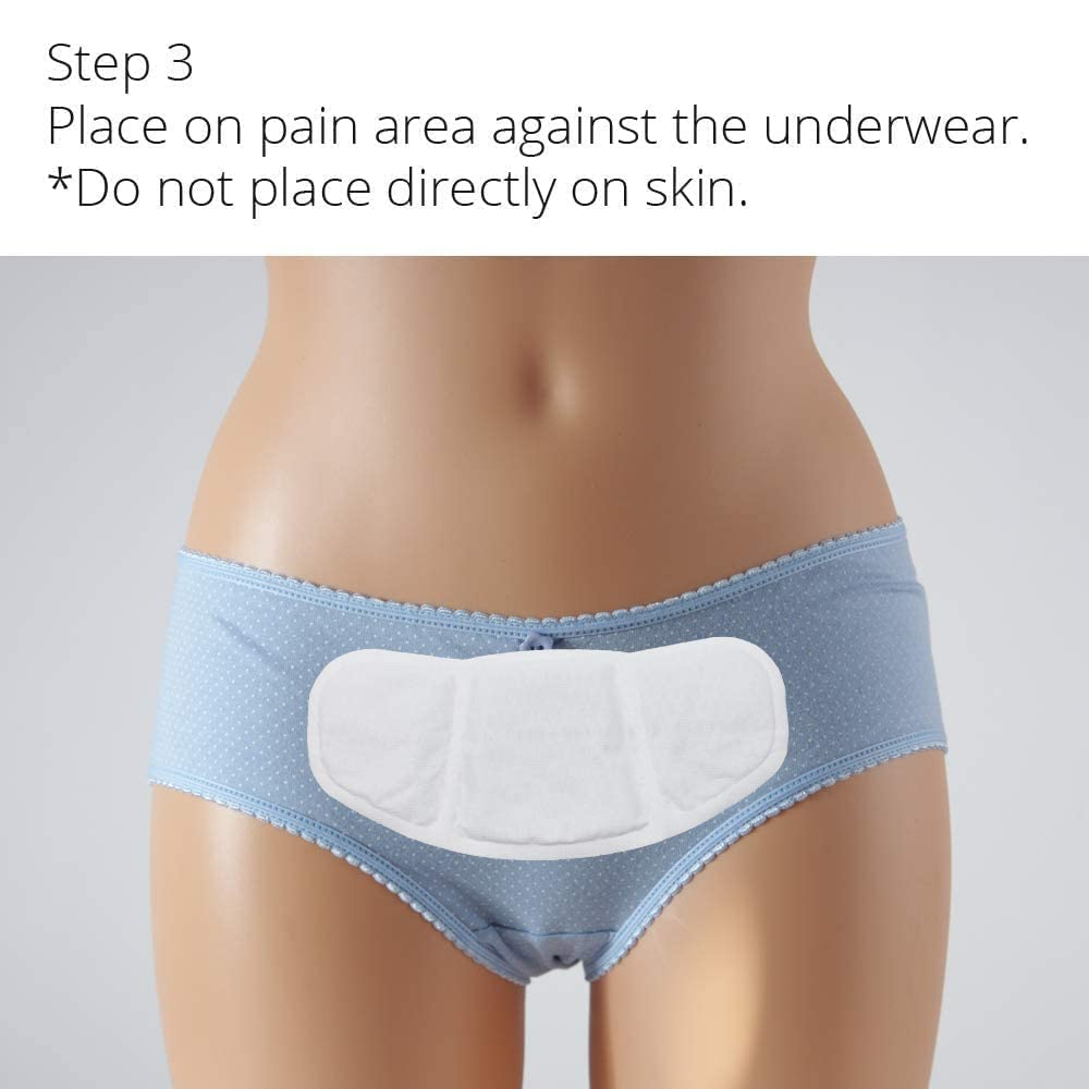 (5 Patches) CrampCareH PMS/Menstrual Cramps Relief Heat Patch with Wide Wings, FDA Registered CrampCareH uk supplements