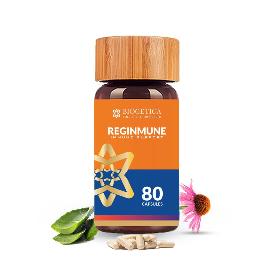Biogetica Reginmune - Natural Immune Support Care Daily Boost Immune System Booster - 80 Capsules Biogetica uk supplements