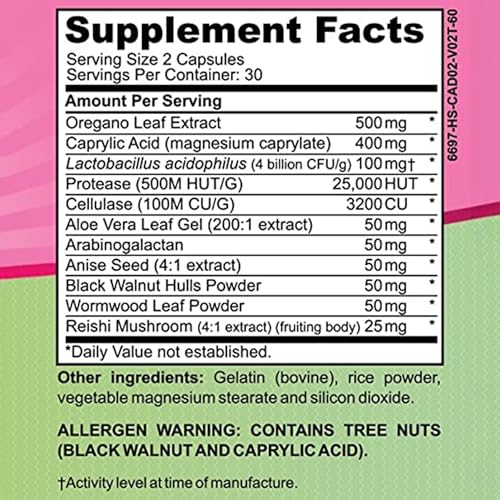 Cyrixs Health Candida Complex | Boost Your Immune System | All Natural Gut Cleanse with Herbs, Antifungals Cyrixs Health uk supplements