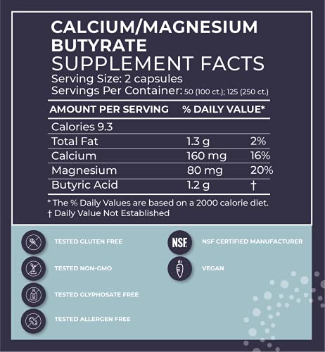 BodyBio Butyrate with Calcium & Magnesium - Supports Healthy Digestion, Gut & Microbiome BodyBio uk supplements