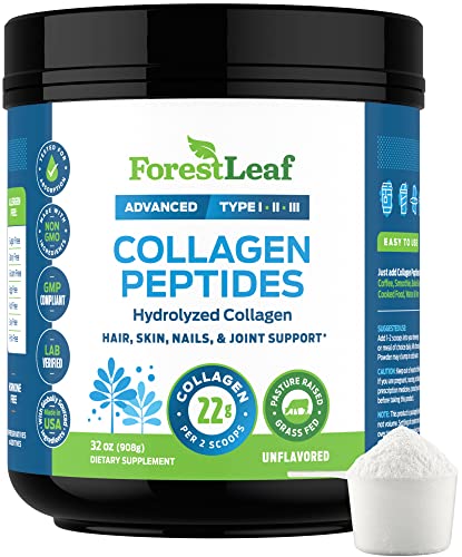 Collagen Peptides Powder Unflavored - Hydrolyzed Collagen Protein ForestLeaf uk supplements