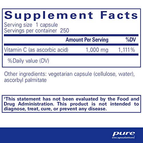 Pure Encapsulations Ascorbic Acid Capsules | Vitamin C Supplement Pure Encapsulations uk supplements