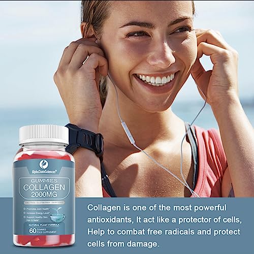 **New**Advanced Collagen Gummies 2000mg - Promote Skin Elasticity, Hair Growth, and Joint Health - Delicious Berry AlphaStateSciences uk supplements