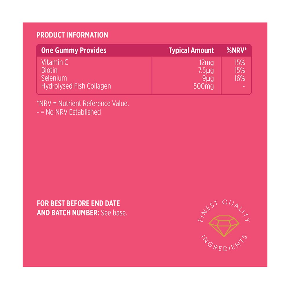 Vitawell Collagen Total Beauty Gummies | 50 Strawberry Flavour Gummies Vitawell uk supplements