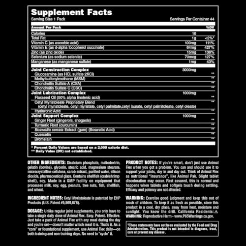 Animal Flex –Complete Joint Support Supplement – Contains Turmeric Root Curcumin Animal uk supplements