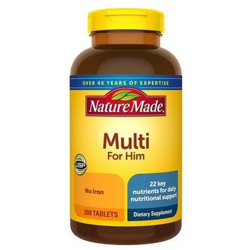 Nature Made Multivitamin For Him with No Iron, Mens Multivitamins for Daily Nutritional Support, Multivitamin for Men Nature Made uk supplements