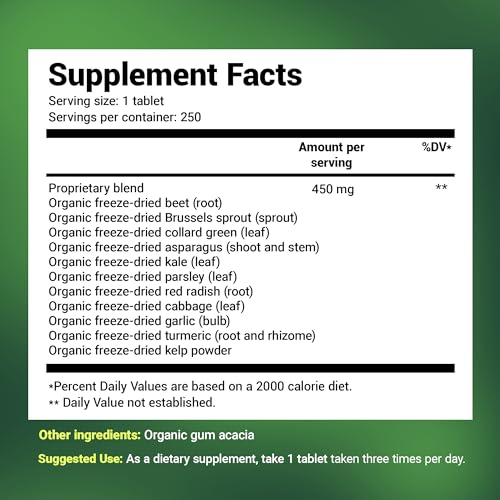 Dr. Berg's Greens Superfood Cruciferous Vegetable Tablets - Vegetable Supplements Dr. Berg Nutritionals uk supplements