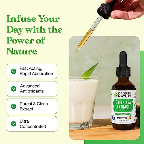 Green Tea Extract - 1000mg - 50% EGCG - Green Tea Liquid Drops, 4x more Powerful than Drops Of Nature uk supplements