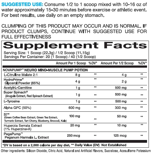 InnovaPharm NOVAPUMP Neuro (Snow Cone) Powder - 15.7 Ounces InnovaPharm uk supplements