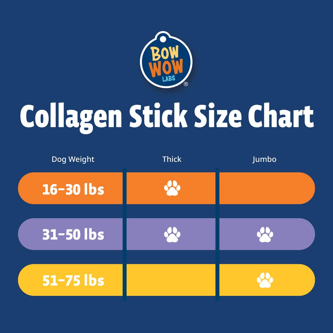 Bow Wow Labs 12" SafeFit Collagen Sticks for Dogs 5 Pack/Jumbo – All-Natural Chews for Joint, Gut, Bone & Oral Health Bow Wow Labs uk supplements