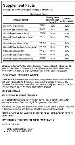 Pedia Poly-Vite Drops 1 2/3 fl Ounce Liquid B Protected uk supplements