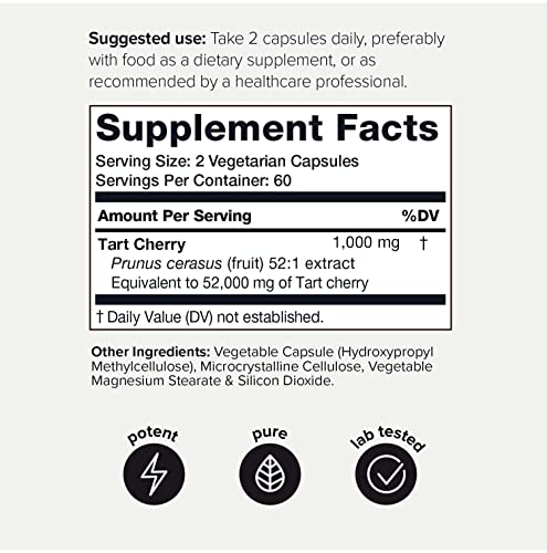 Toniiq Ultra High Strength Tart Cherry Capsules - 52,000mg 52x Concentrated Extract Toniiq uk supplements