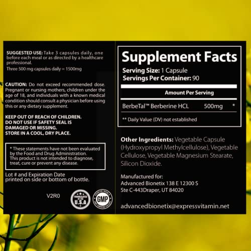 Advanced Bionetix 1500mg Advanced Bioavailability Micronized Berberine Supplement All Advanced Bionetix uk supplements