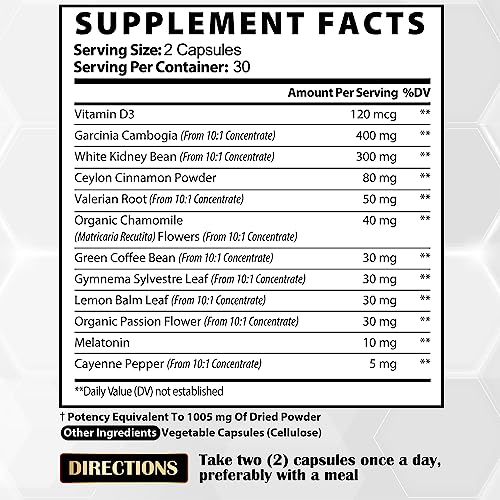 12in1 Night Time Fat Burner for Women - VitaminD.3, Garcinia Cambogia, White Kidney Bean Satoomi uk supplements