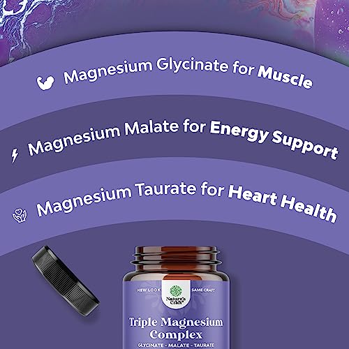 Triple Magnesium Complex Supplement 400mg Elemental - High Absorption Magnesium Natures Craft uk supplements