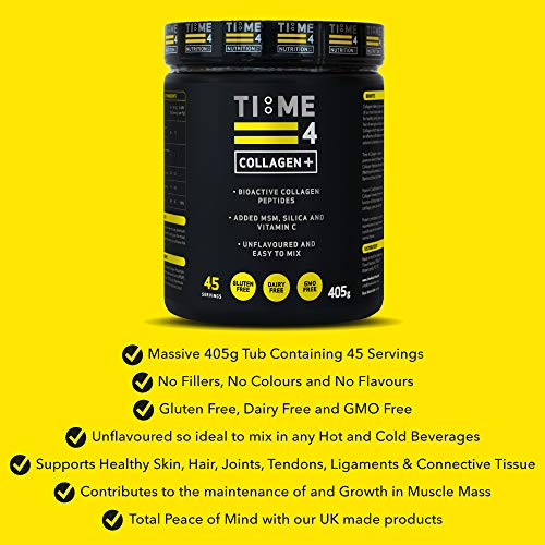 Time 4 Collagen + 45 Servings – Pure Hydrolysed Collagen Powder for Women & Men Time 4 Nutrition uk supplements