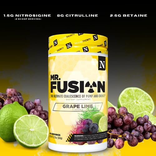 Nutrithority Mr.Fusion Pre Workout Supplement, Pineapple Punch, 40 Servings Nutrithority uk supplements