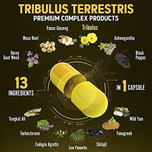 13in1 Tribulus Terrestris Capsules - 16000mg Per Serving with Maca, Horny Goat Weed Zolotus uk supplements