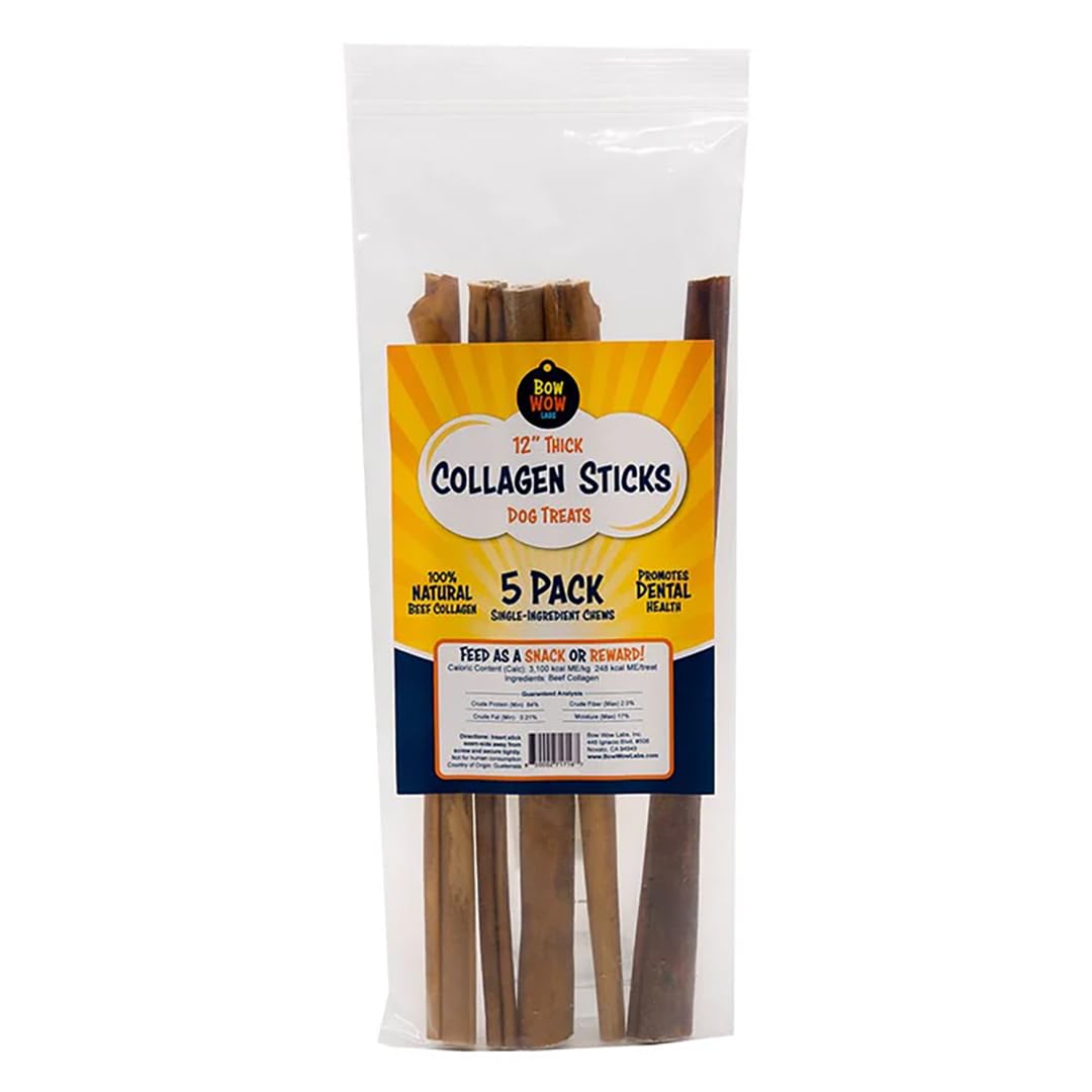 Bow Wow Labs 12" SafeFit Collagen Sticks for Dogs 5 Pack/Jumbo – All-Natural Chews for Joint, Gut, Bone & Oral Health Bow Wow Labs uk supplements