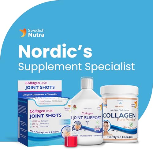 Swedish Nutra Collagen 10000 Joint Shots | High Strength Type 1, 2 & 3 Collagen for Body, Joints & Ligaments Swedish Nutra uk supplements
