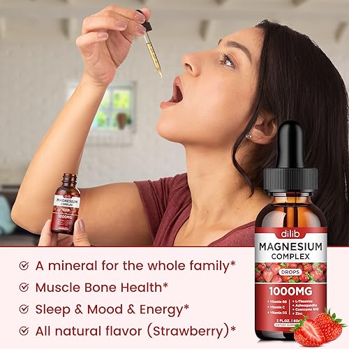 Triple Magnesium Complex Supplement, Magnesium Glycinate, Blend, Citrate Liquid Drops dilib uk supplements