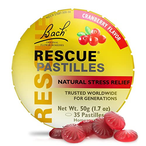 Bach RESCUE PASTILLES, Cranberry Flavor, Natural Stress Relief Lozenges RESCUE uk supplements