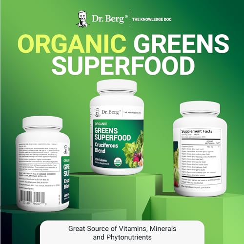 Dr. Berg's Greens Superfood Cruciferous Vegetable Tablets - Vegetable Supplements Dr. Berg Nutritionals uk supplements