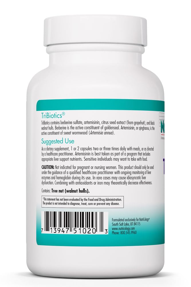 Nutricology TriBiotics - Berberine Artemisinin Botanical Blend - Gastrointestinal Support - Hypoallergenic - 45 Servings - 90 Capsules Allergy Research Group uk supplements