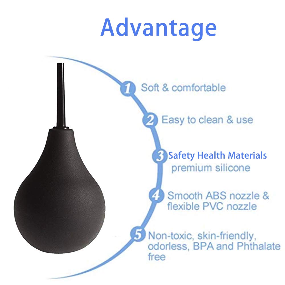 GNEGKLEAN Black Silicone Enema Bulb Kit 7.6oz Clean Anal Douche for Men Women with 19.7in GNEGKLEAN uk supplements