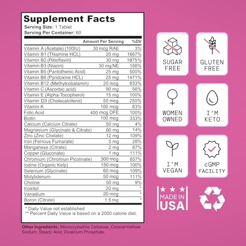 SELF NUTRITION Vegan Multivitamins for Women -Expert Designed 28 Nutrients – Boost Energy SELF NUTRITION uk supplements