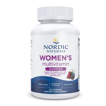 Nordic Naturals Women's Multivitamin Gummies, Mixed Berry - 60 Gummies - Support for Healthy Skin, Hair, Bones, Energy & Immunity - Non-GMO, Vegetarian - 30 Servings Nordic Naturals uk supplements