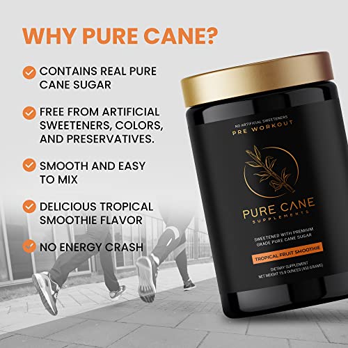 Pure Cane Natural Pre Workout Powder for Men & Women - No Artificial Sweeteners Pure Cane Supplements, Inc. uk supplements