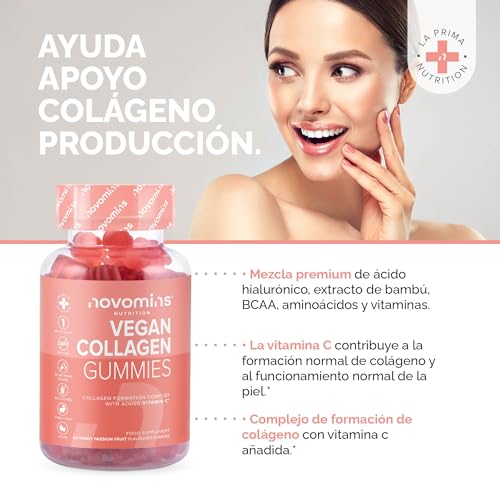 Vegan Collagen Gummies – Advanced Superfood Blend – Vegan Collagen Alternative for Women and Men – Infused with Vitamin C novomins uk supplements