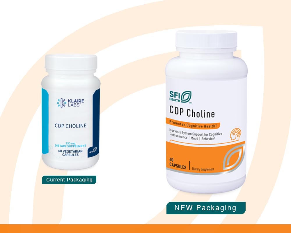 Klaire Labs SFI Health CDP Choline 250mg - Soy-Free Choline Supplements - Cognizin Citicoline to Help Support Memory, Focus & Attention - Bioavailable Active Form, Hypoallergenic (60 Capsules) SFI Health uk supplements